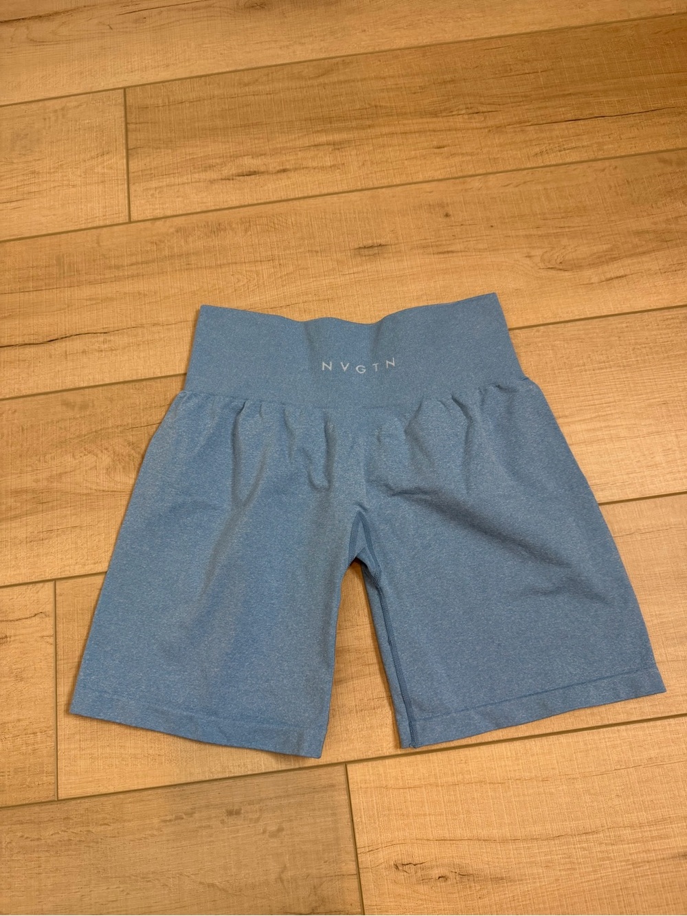 NVGTN Seamless Biker Shorts Blue Medium High Rise Workout Gym Large